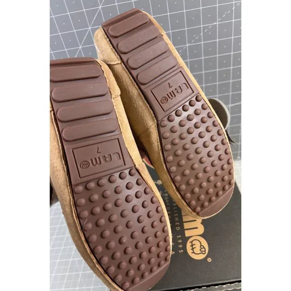 LaMO Women’s Callie Moccasin Slippers Sz. 7 Chestnut EW1934 New Suede Leather - Picture 6 of 9